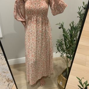 Off the shoulder floral maxi dress